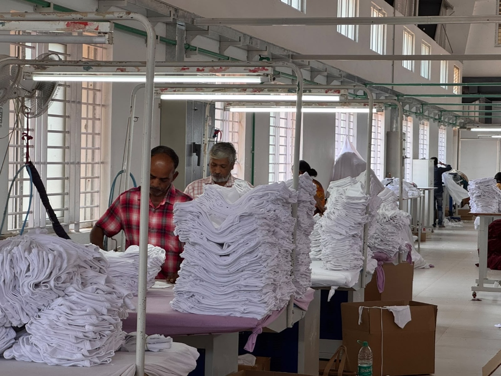 Quality Inspection and Sorting Table at Vivian Knit Garments